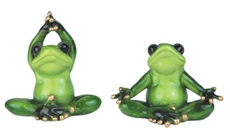 Set of 2-Lotus Pose Yoga Frogs | GSC Imports