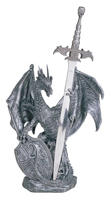 Silver Dragon with Sword | GSC Imports