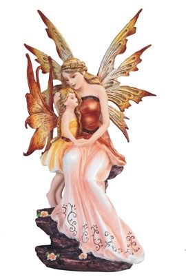 8 3/4" Peach Fairy with Baby | GSC Imports