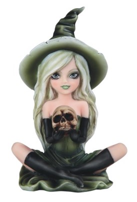 Green Witch Girl with Skull | GSC Imports