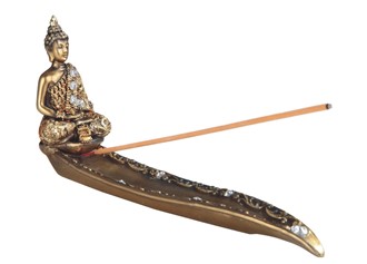 10" Golden Thai Buddha Incense Burner | GSC Imports
