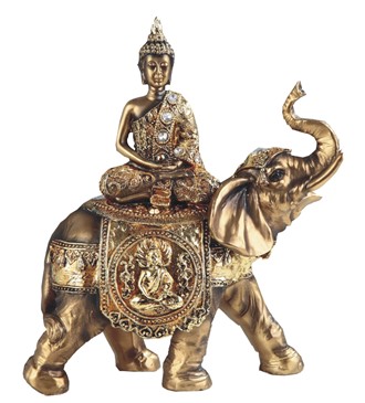 9 1/2" Thai Buddha on Elephant | GSC Imports