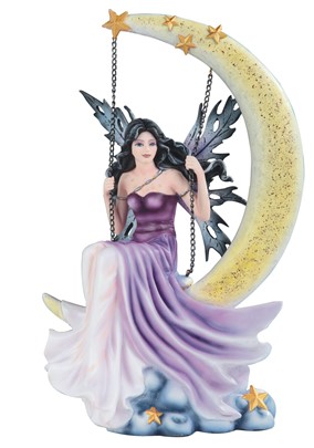 13" Purple Fairy Swing on Moon | GSC Imports
