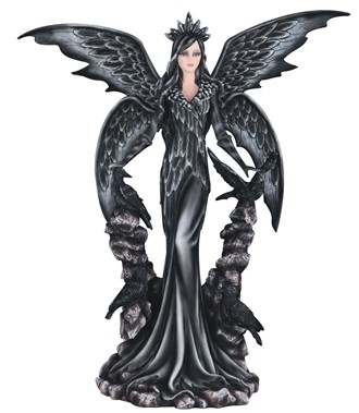 25 1/2" Dark Angel Fairy with Raven | GSC Imports