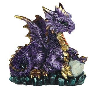 4 3/4" Purple Dragon Holds Egg | GSC Imports