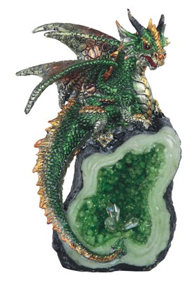 8 1/2" Green Dragon with Crystal | GSC Imports