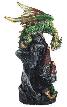 4" Green Dragon on Castle | GSC Imports