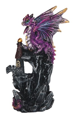 4 1/4" Purple Dragon on Castle | GSC Imports