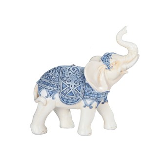 6" Blue/White Thai Elephant | GSC Imports