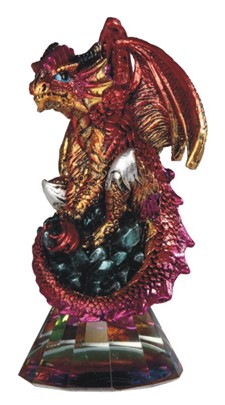 Red Dragon on Crystal Glass | GSC Imports