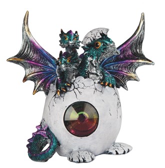 6" 3-Head Blue Dragon in Egg | GSC Imports