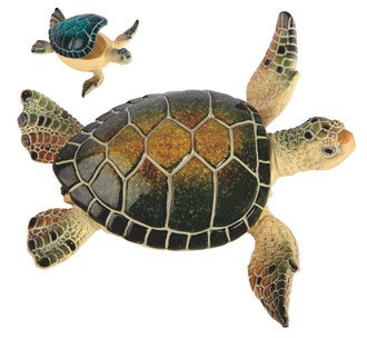 6 1/2" Green Sea Turtle Trinket Box | GSC Imports