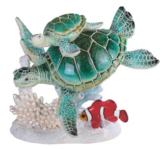 6 1/2" 2 Green Sea Turtles with Nimo | GSC Imports