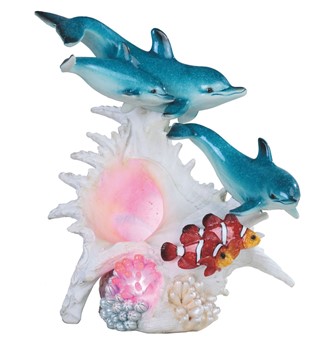 9 1/4" LED Dolphin with Clownfish | GSC Imports