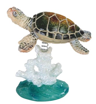 3 1/2" Green Sea Turtle on Coral | GSC Imports