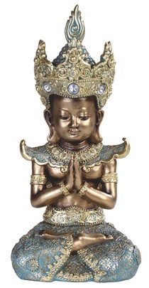 10 1/2" Gold/Silver Praying Buddha | GSC Imports