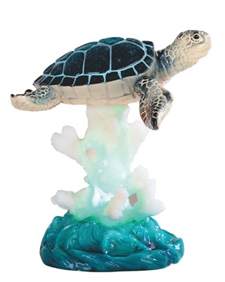 5 1/2" LED Blue Sea Turtle on Coral | GSC Imports
