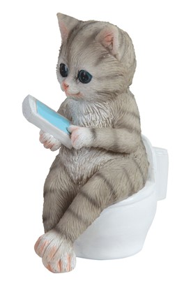 Cat Tabby on Toilet | GSC Imports