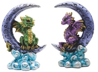 Dragon on Moon Green and Purple 2 pieces Set | GSC Imports