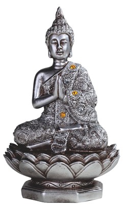 Silver Thai Buddha on Lotus | GSC Imports