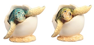 3" Sea Turtle Egg Green & Blue 2pc Set | GSC Imports