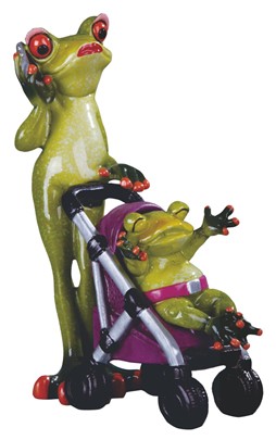 Frog Mom with Stroller | GSC Imports