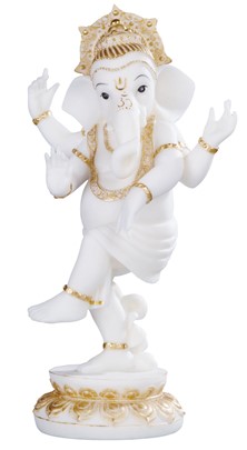 White Ganesha with Golden Crown | GSC Imports
