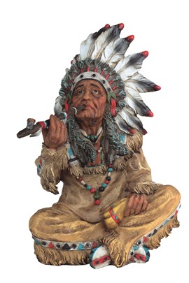 Indian Chief Smoking a Pipe