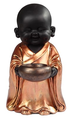 Standing Buddhist Monk in Golden/Black
