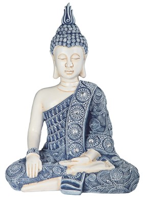Blue/White Buddha - Earth Touching