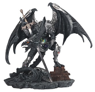 Large-scale Black Dragon in Armor