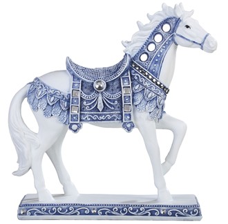 Blue and White Mustang Horse