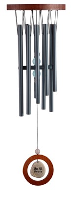 Wooden Top Black Tube Wind Chime-Peace