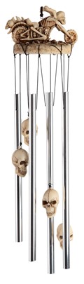 Skull Motorcycle Round Top Wind Chime