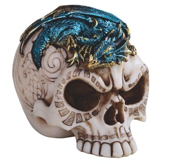 Skull with Blue Dragon