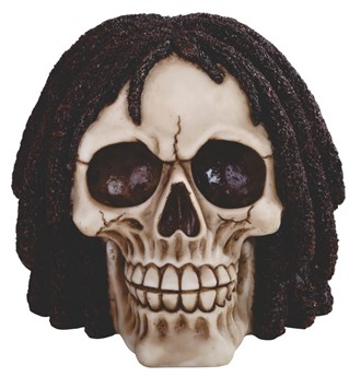 Skull with Curly Hair