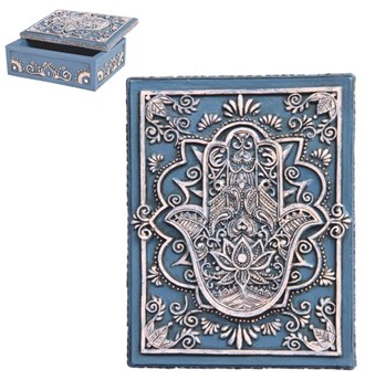 Buddha Palm - Blue Trinket Box