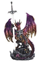 View Large-scale Purple Dragon in Armor with Sword