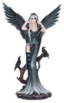 View Large-scale Dark Angel Fairy with Black Crows