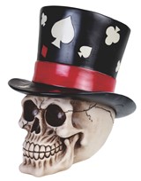 View Skull with Poker Top Hat