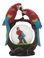 View Red Parrots Snow Globe
