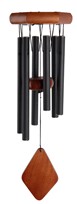 View Wooden Top Black Tube Wind Chime