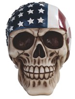 View Skull with US Flag Bandana