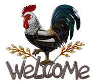 View Rooster Welcome Wall Plaque
