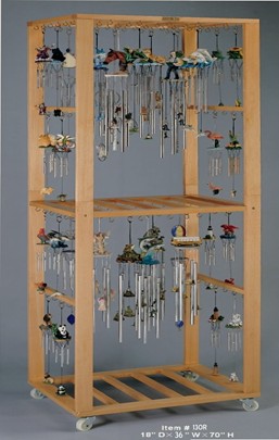 3' Wide Wooden Wind Chime Floor Display Rack | GSC Imports