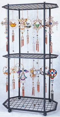 Black Metal Wind Chime Floor Display Rack | GSC Imports