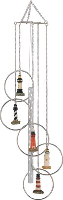 5-Ring Polyresin Lighthouse Windchime | GSC Imports