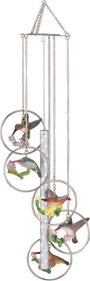 5-Ring Polyresin Hummingbird Windchime | GSC Imports