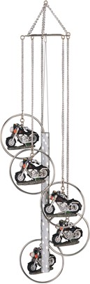 5-Ring Polyresin Motorcycle Windchime | GSC Imports