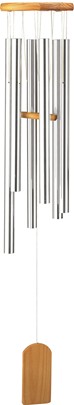 38" Silver Wooden Windchime | GSC Imports